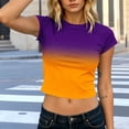 thumbnail image 2 of Fengqque Womens Summer Short Sleeve Crop Tops Crewneck Cap Sleeve T Shirts Loose Fit Basic Tees Yellow XL(XL), 2 of 5