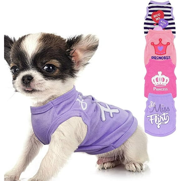 Ropa para Perritos y Gatos: Camisetas con Estampados de Verano de Tipo Delgado Transpirables y Frescas Ropa para Mascotas.