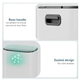 thumbnail image 4 of 8 Gallon / 30L Step Kitchen Trash Can W/Slow-Closing Lid & Handle, Oval Kitchen Garbage Can W/Removable Inner Bucket & Foot Pedal, Brushed Stainless Steel, for Home, Office (White), 4 of 5