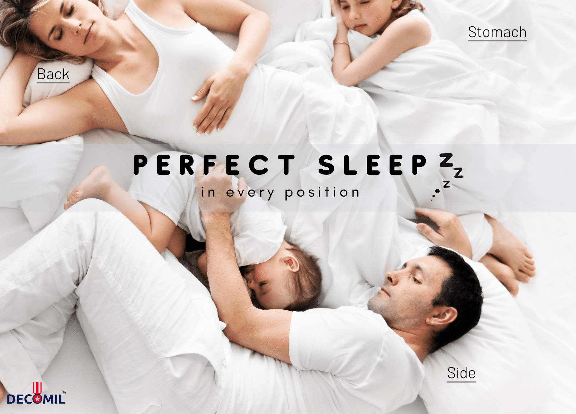 DECOMIL Luxury Sleeping Pillows, 100% Cotton, Standard/Queen, 2 Pack
