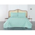 thumbnail image 3 of Embroidery Bed Cover, Microfiber Soft Decoration for Master Guest Luxury Hotel Quality Bedroom Decorative 3 Piece Coverlet Set with 2 Pillow Shams Coastal Solid Color, King Size, Aqua, by Ambesonne, 3 of 4