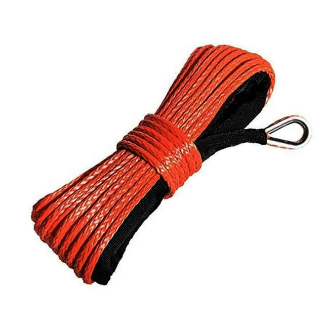 15M 6mm Winch Rope Trailer String Line Cable Synthetic Towing Rope With Hook Car Emergency String 7700lbs For ATV UTV Truck Boat ,Easy to Carry
