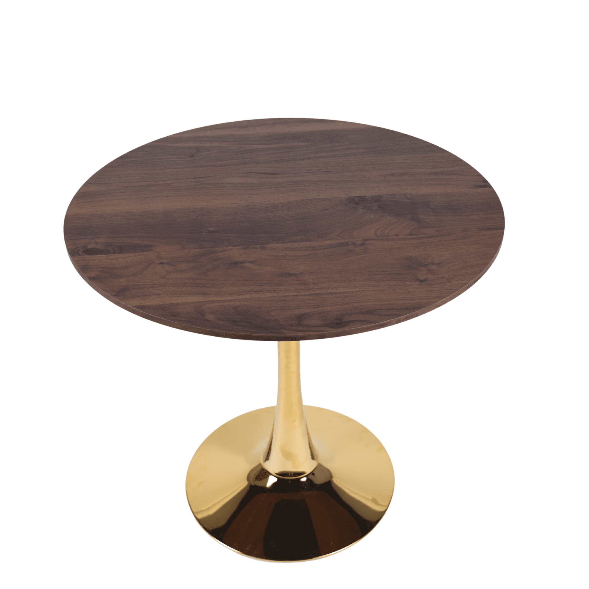 Euroco 31.5" Round Dinning Table for 4,Modern Kitchen Table with Metal Pedestal Base & Tulip Design for Dining, Tea & Lounge,Sturdy Base,Walnut