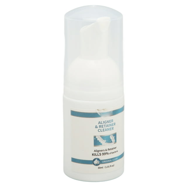 Aligner Cleaner, Reduce Odor 30ML Stain Removal Retainer Cleaning Foam Care Mint Extract For Adults For Travel