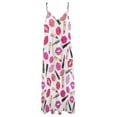thumbnail image 6 of Red Lips Lipstick Sleeveless Suspender Dress Summer Fashion Casual Long Dress, 6 of 9