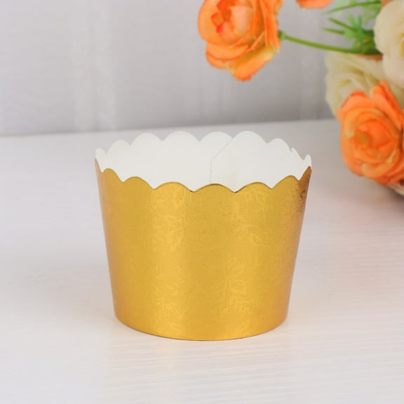 MERRYHAPY Golden Disposable Paper Dessert Bowls for Parties, 50 Count, Safe and