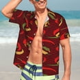 thumbnail image 5 of Lsque Hot Chili pattern Hawaiian Shirt for Men, Unisex Summer Beach Casual Short Sleeve Button Down Shirts-Large, 5 of 9
