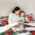 thumbnail image 3 of Manfei Santa Claus Cocks Queen Comforter Set for Teens, Red Buffalo Geometric Bedding Sets, Mery Christmas Reversible Bedding Comforter Set, Super Cozy Room Decor, 3-Piece, 3 of 8