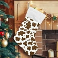 thumbnail image 5 of Coolnut Cow Print Christmas Stocking, Personalized Large Candy Stocking, Xmas Stockings Decoration Hanging Gift for Family Holiday Party Ornaments Decor Fireplace, 5 of 7