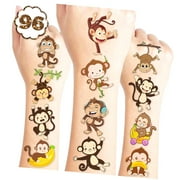 Fuliko 96PCS Jungle Monkey Birthday Party Supplies: for Boys and Girls