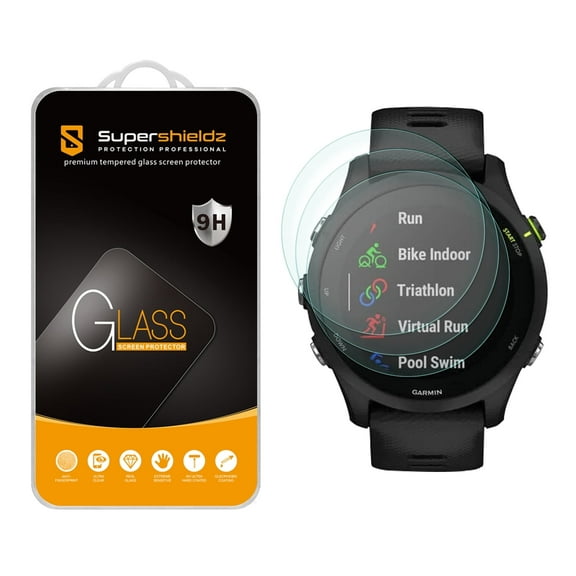 (3 Pack) Supershieldz Designed for Garmin Forerunner 255S / 255s Music (41mm) Tempered Glass Screen Protector, Anti Scratch, Bubble Free
