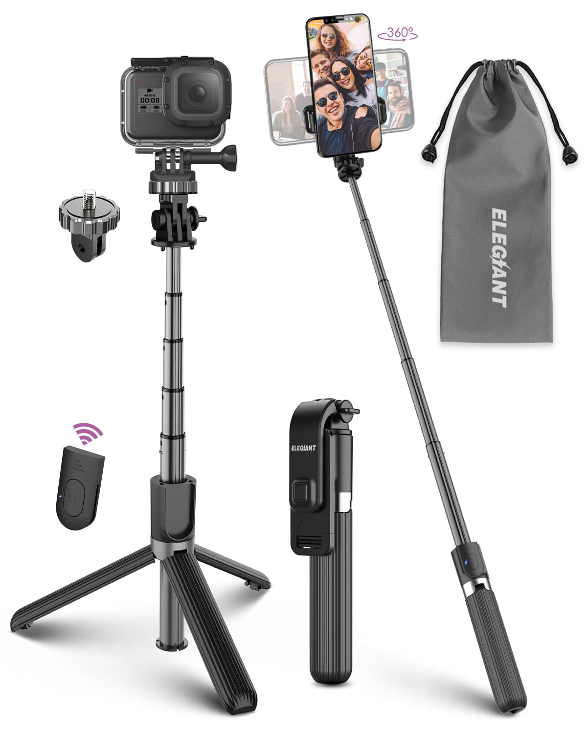 fuwinkr Camera Monopod Camera Selfie Stick for Mobile Phone SLR Camera Outdoor Camera Accessory P264A Anti-Slip Portable Mini Monopod