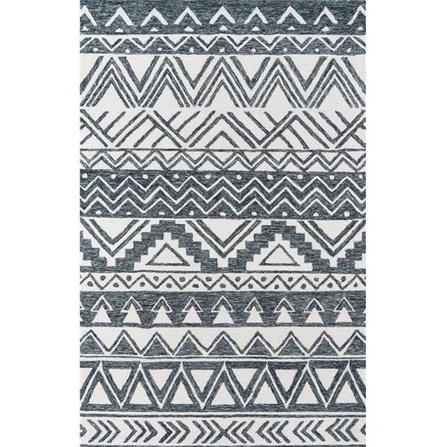 Momeni MALLOMRC-3CHR3656 3 ft. 6 in. x 5 ft. 6 in. Mallorca-3 Hand Hooked Rectangle Area Rug - Charcoal
