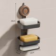thumbnail image 2 of Jabonera Para Baño, Estante De Ducha De Abs, Organizador De Doble Capa, Sin Taladrar, Jabonera De Pared Para Almacenamiento En Encimera., 2 of 3