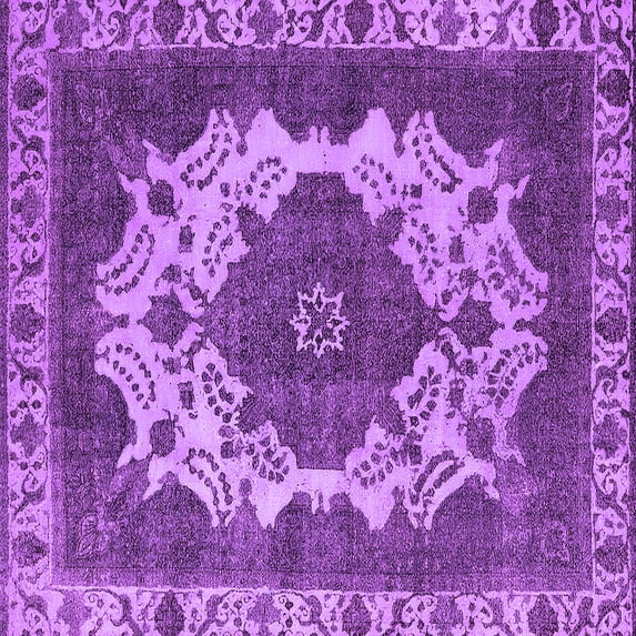 Ahgly Company Indoor Square Oriental Purple Industrial Area Rugs, 5' Square