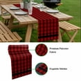 thumbnail image 5 of Red Black Plaid Table Runner - 120 Inch Long, Kitchen Dining Table Runner Dresser Scarves, Country Vintage Star Abstract Gingham Farmhouse Decor for Coffee Tables Wedding Party Banquet, 5 of 8