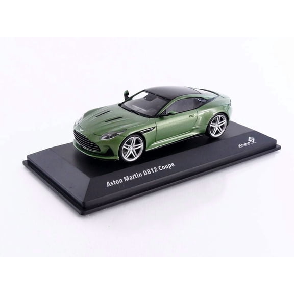2023 Aston Martin DB12 Coupe Iridescent Emerald Metallic with Black Top 1/43 Diecast Model Car by Solido