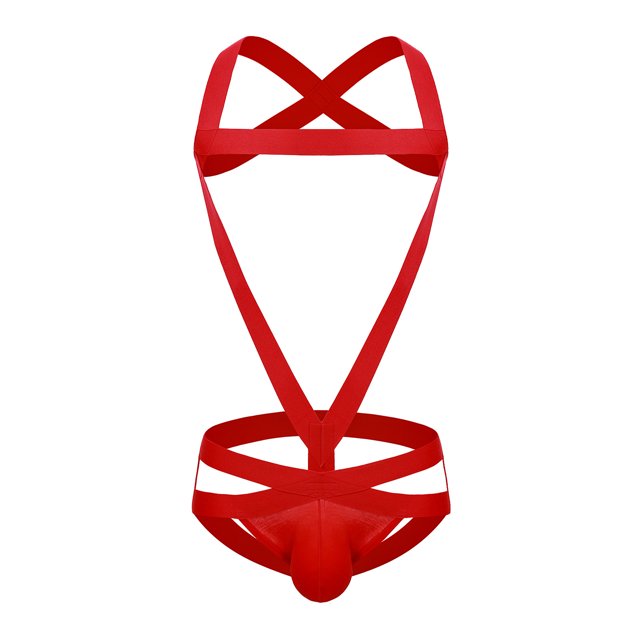Tanga de algodón de una pieza con doble pene y cadera sexy para hombre, ropa interior ajustada para actuaciones nocturnas