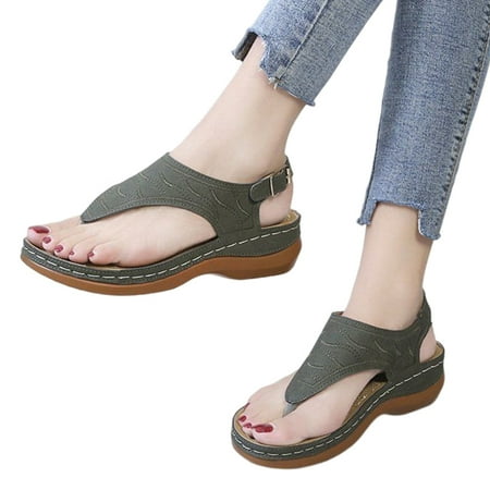 

Women s Flip Flops Casual Plus Size Clamp Toe Solid Color Sandals for Wedding Party Ballroom 36 Green