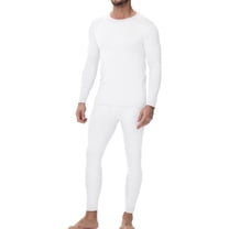 wirarpa Men's Lightweight Thermal Underwear Set, Cotton Warm Long Johns Base Layer for Cold Weather & Outdoor White S-2XL