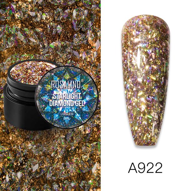 ROSALIND, esmalte de uñas en Gel, barniz semipermanente, pintura con purpurina UV, capa Base de Gel brillante, puntas, Kit polivinílico para decoración de uñas Tan Jianjun unisex