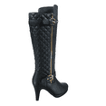 thumbnail image 4 of Bottes à Talons Hauts à Fermeture Éclair à Bout Rond Décontractées pour Femmes Dames (Noir, 7.5), 4 of 5