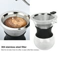 thumbnail image 5 of Glass Pour Over Coffee Maker Set with Reusable Stainless Steel Drip Filter Elegant Coffee Dripper Pot Glass Carafe and Permanent Stainless Steel Filter[400ml], 5 of 5