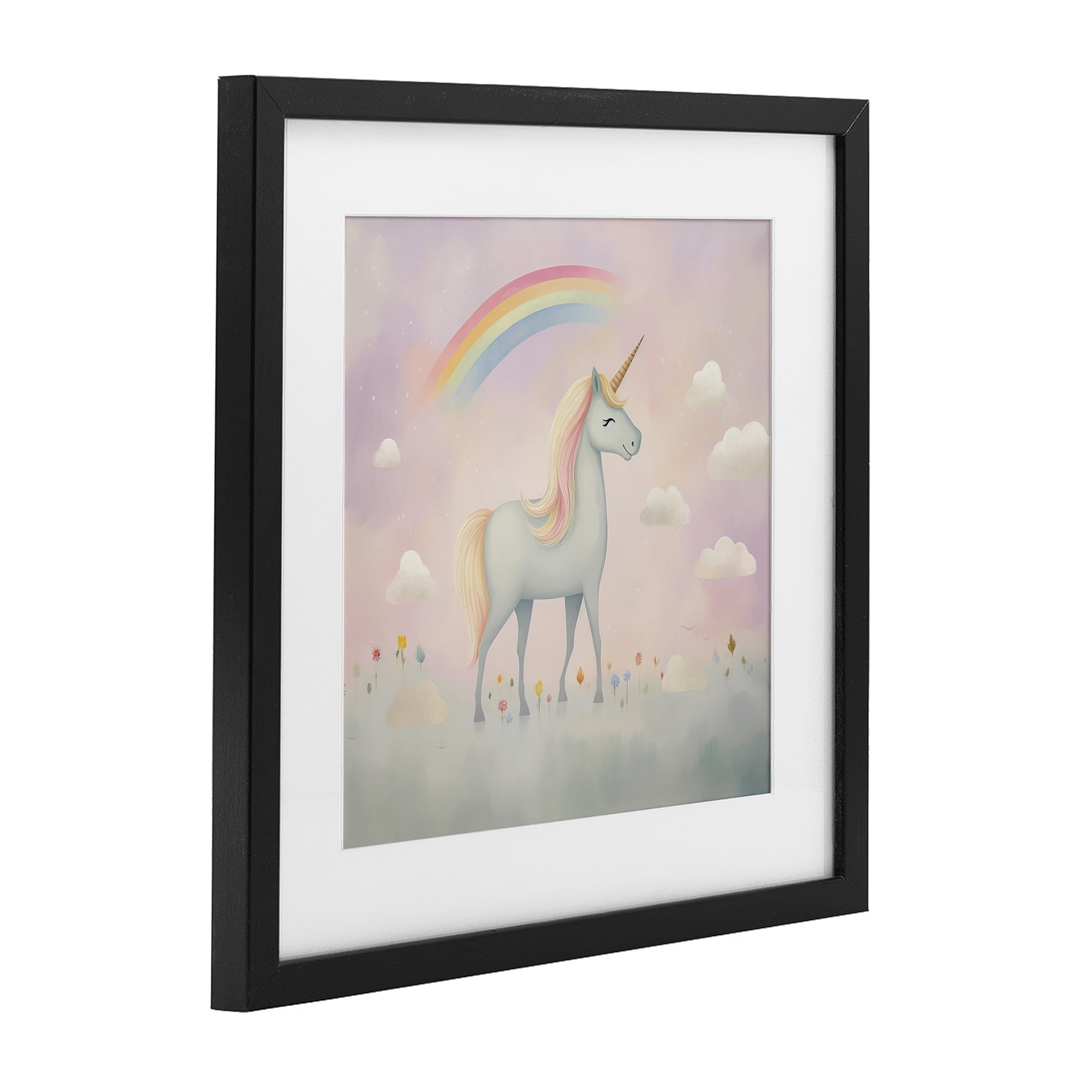 Stupell Industries Mystical Unicorn Dreams in Pastel Black Framed Print Under Glass, design by Lazar Studio