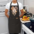 thumbnail image 3 of 2 Pack Adjustable Bib Apron with Heart Design & Patterns 2 Pockets Stylish Cooking Apron for Men & Women Perfect for Chefs, 3 of 5