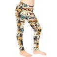 thumbnail image 3 of COEQINE Glasses Cat Dog Girls's Sport Legging Casual Buttery Soft Athletic Pants Stretchy High Waist Pants for 6-7 Years Kids Girls, 3 of 7