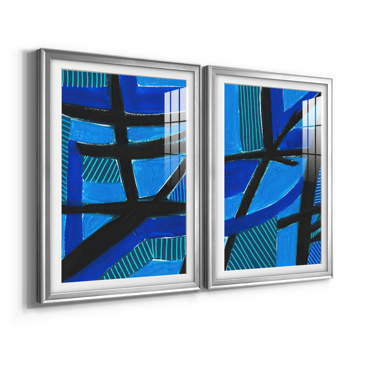 Wexford Home Involved Blues I Premium Framed Print, 26.5" x 36.5" - Ready to Hang, Silver (Set of 2)