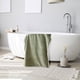 thumbnail image 5 of 1pc Toalla de baño de terciopelo, Absorbente, Secado de Cabello, Toalla de Playa, Patrón a Rayas, Extra gruesa y grande, Secado rápido, 70*135cm, Verde Matcha, 5 of 5