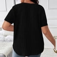 thumbnail image 7 of Naotn Summer Ribbed Tops for Women Fashion Casual V Neck Short Sleeve Shirts Trendy Holiday Tunic Blouses, 7 of 7