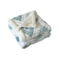 thumbnail image 4 of Hvmvliv Plush Throw Blanket 27x40in Cationic Hollow Taffeta Lambswool Warm Nap Double Layer Blanket for Office Cover Reversible Design Blue, 4 of 6