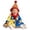 Yellow-D, variant on Bigetiay Baby Girl Halloween Outfit Clown Romper Dress With Hat Color Block Toddler Halloween Dress, Size 3-6 Months