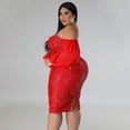 thumbnail image 5 of AURA Sequin Bodycon Dress Women Long Sleeve Sexy Party Club Evening Dress, 5 of 6