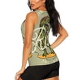 thumbnail image 3 of Xecao Dinosaur print women's scoop neck, loose-fit workout tank tops for the gym., 3 of 9