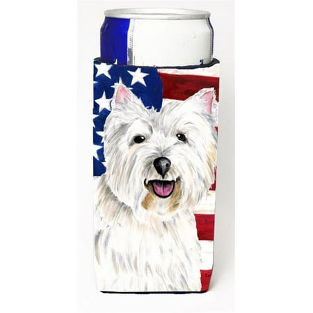 

Usa American Flag With Westie Michelob Ultra bottle sleeves For Slim Cans - 12 oz.