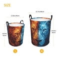 thumbnail image 2 of Lsque Red And Blue Fire Lion pattern Laundry Hamper Basket, Tall Woven Rope Hamper Basket for Clothes, Lightweight Storage Basket, Collapsible Waterproof-Medium, 2 of 8