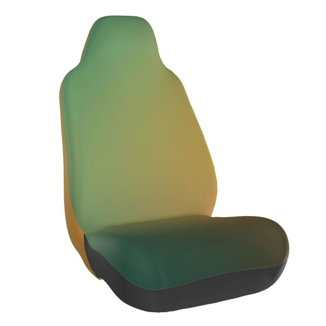 Wukai Orange To Teal Gradient Full Set Car Seat Covers with Soft Padding Universal Auto Front Seats Protector and Cushion Mat