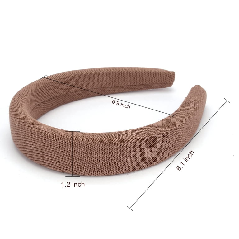 5 Pack Padded Headbands with Soft Fabric - Plain Thick Hair  display picture 2