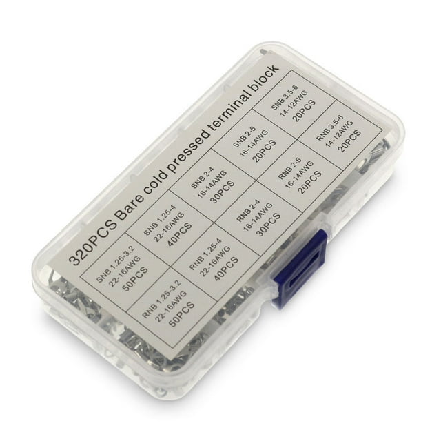 320 Pcs/boîte Connecteur de Terminal Électronique Bornes de Signal Pressées à Froid Bornes Mécaniques de Signal Pressées à Froid Accessoire de Réparation Professionnel