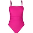 thumbnail image 4 of Women Swimsuit One Piece Bathing Suit Square Neck Cutout Back Tummy Control with Adjustable Spaghetti Straps, 4 of 6