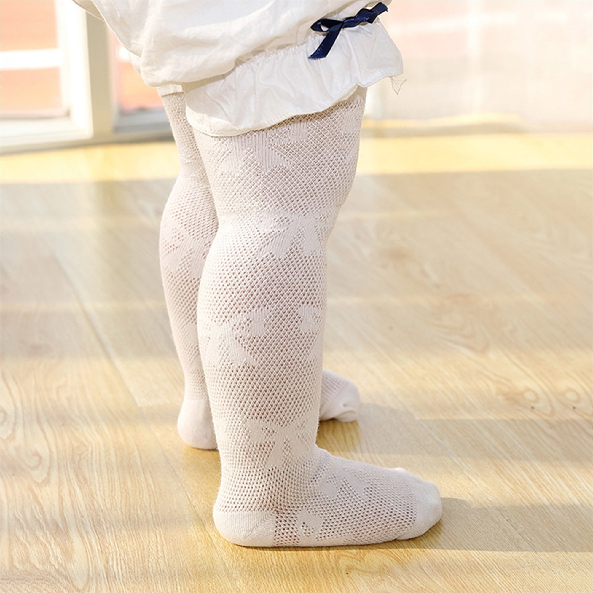 Gupgi Little Girls Tights Bow Print Mesh Net Stocking 0 8 Years Kids Pantyhose Stretch Footed Leggings Knit Long Socks Walmart