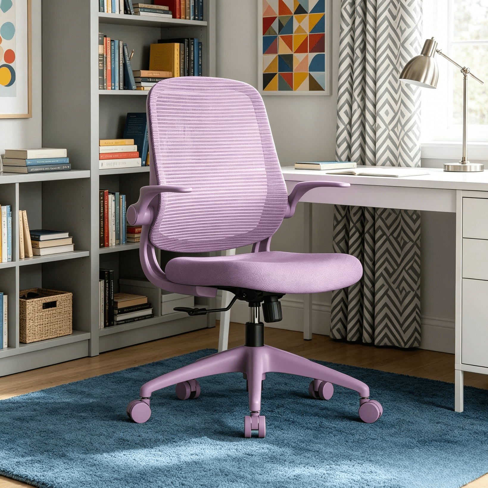 Homy Casa Armless Mesh Office Chair with Flip-Up Armrests, Ergonomic Swivel Desk Chair