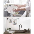 thumbnail image 5 of Easter Kitchen Dish Towels for Drying Dishes Set of 2, Spring Grey Bunny Botanical Eggs Leaves Lattice Waffle Weave Microfiber Hand Tea Bathroom Towels Quick Dry & Absorbent Towel 15.7x23.6, 5 of 7