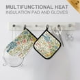 thumbnail image 4 of Yayeee Oven Mitts and Pot Holder Set of 2 Heat Resistant Kitchen Gloves Baking Hot Pad, Colorful Wildflowers, 4 of 5