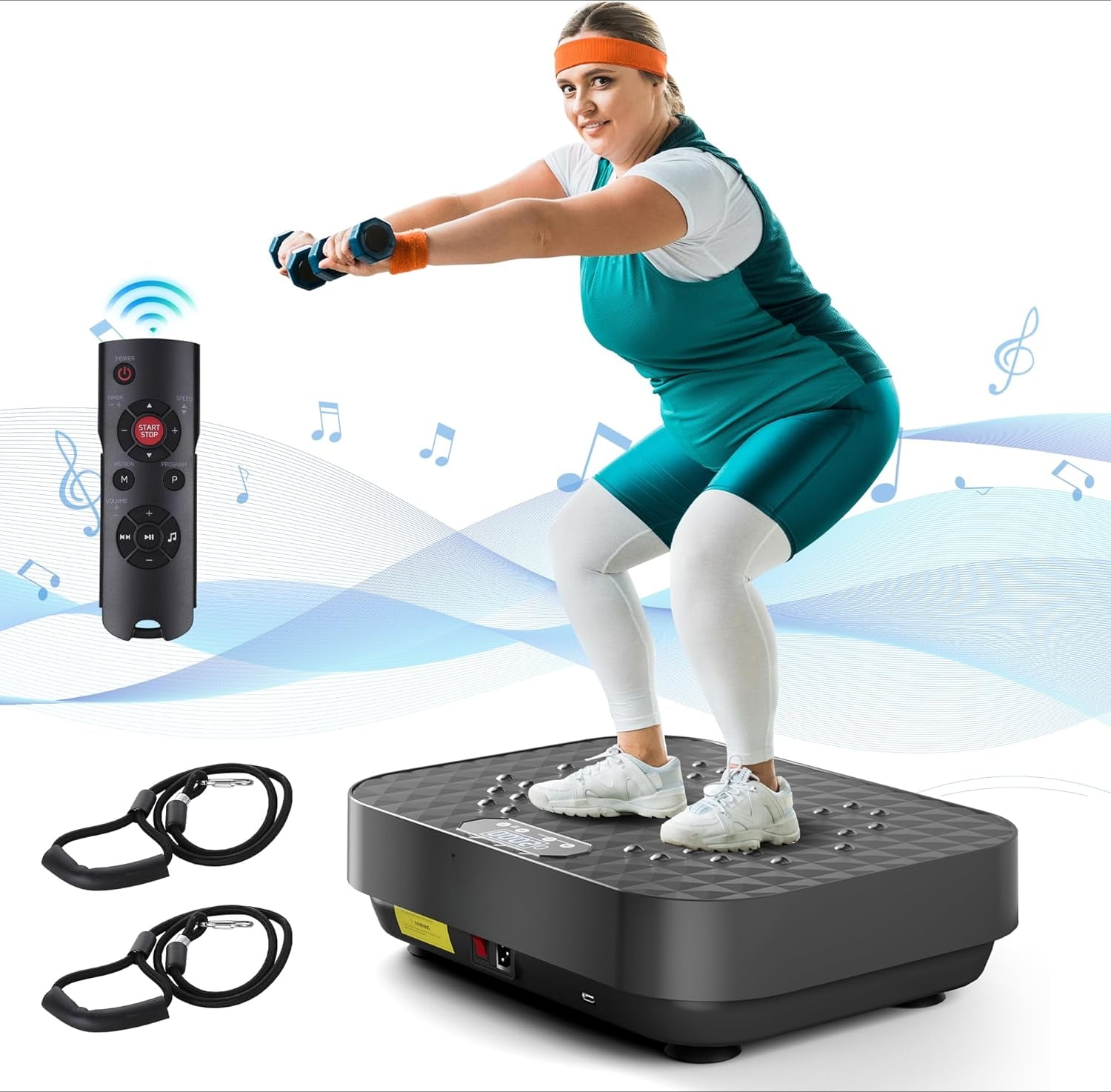 Sunny Health & Fitness 3D Vibration Plate Exercise Platform Dual