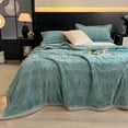 thumbnail image 1 of PRETXORVE Solid-Color Soft Carved Floral Designs Multi-Functional Flannel Coverlet, 1 of 6
