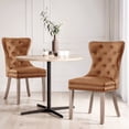 thumbnail image 6 of Subrtex Modern PU Leather Dining Chairs Set of 2, Wingback with Button Tufted Back & Nailhead Trim, Amber, 6 of 8